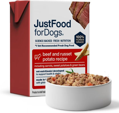 Pantry Fresh Wet Dog Food, Complete Meal or Dog Food Topper, Beef & Russet Potato Human Grade Dog Food Recipe - 12.5 Oz (Pack of 6)