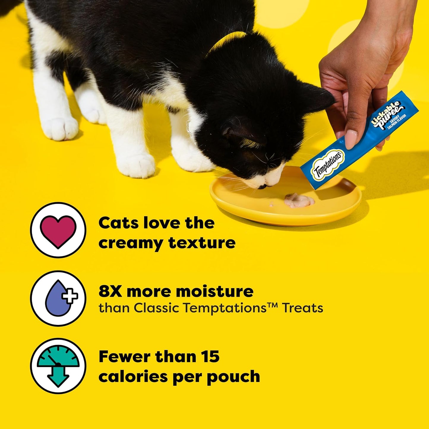 Creamy Puree Squeezable Lickable Cat Treats, Wet Cat Treats with Salmon, 0.42 Oz. Tubes, 24 Count - Packaging May Vary